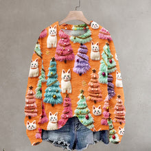 Load image into Gallery viewer, Christmas Tree Cute Cat 3D Print Sweater