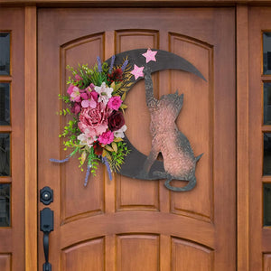 Cat Crescent Moon Wreath