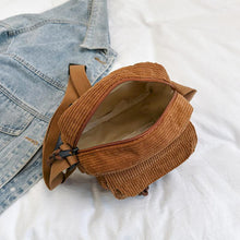 Load image into Gallery viewer, Women's Corduroy Shoulder Bag with Zipper