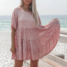 Load image into Gallery viewer, Sequin Baby Doll Dress