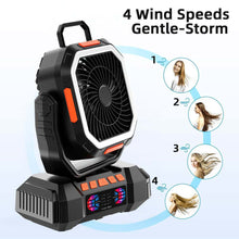 Load image into Gallery viewer, Portable Rechargeable Camping Fan