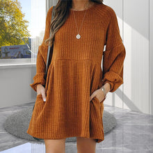 Load image into Gallery viewer, New autumn and winter knitted long-sleeved dress