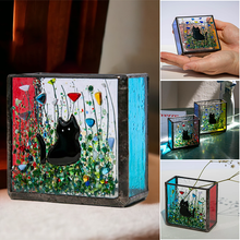 Load image into Gallery viewer, Cats Stained Glass Vase