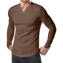 Load image into Gallery viewer, Men's Slim Fit V-Neck Longline Muscle Shirt
