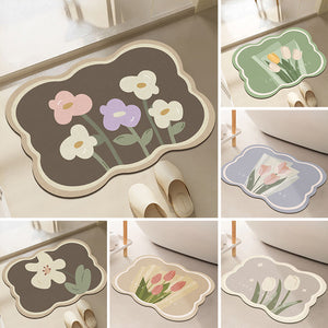 Super Absorbent Flower Non-Slip Mat
