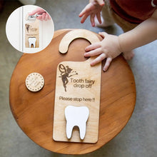 Load image into Gallery viewer, Wooden Tooth Fairy Door Hanger