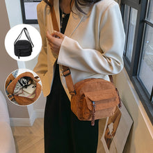Load image into Gallery viewer, Women's Corduroy Shoulder Bag with Zipper