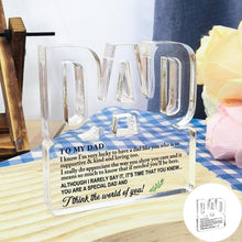 Load image into Gallery viewer, Clear Acrylic Letter Plaque For Dad