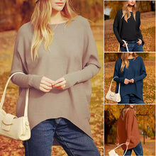 Load image into Gallery viewer, Women&#39;s Irregular Oversized Dolman Sleeve Knitted Pullover