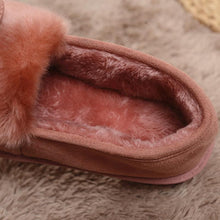 Load image into Gallery viewer, Faux Fur Suede Bowknot Warm Slip On Slippers