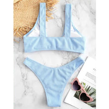 Load image into Gallery viewer, Tie Front Ribbed Swimsuit