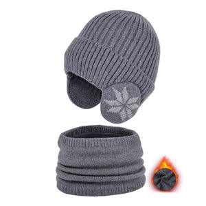 Barnas vinter fleece skjerf dress strikket lue