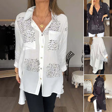 Load image into Gallery viewer, Letter Print Fashion Lapel Shirt