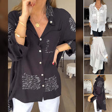 Load image into Gallery viewer, Letter Print Fashion Lapel Shirt