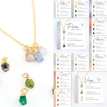 Load image into Gallery viewer, Natural Stone Crystal Zodiac Necklace