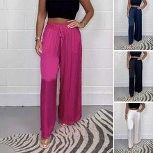 Load image into Gallery viewer, Casual Satin Lace-up Elastic Waist Trousers