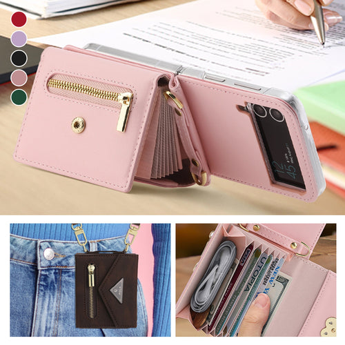 Crossbody Wallet Case of Women for Samsung Galaxy Z Flip3 5G/ Flip4