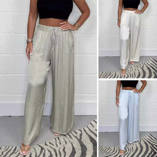 Load image into Gallery viewer, Casual Satin Lace-up Elastic Waist Trousers
