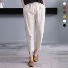 Load image into Gallery viewer, Cotton Linen Ankle Length Harem Pants