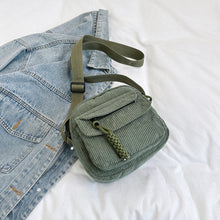 Load image into Gallery viewer, Women's Corduroy Shoulder Bag with Zipper