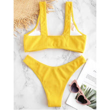 Load image into Gallery viewer, Tie Front Ribbed Swimsuit