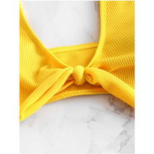 Load image into Gallery viewer, Tie Front Ribbed Swimsuit