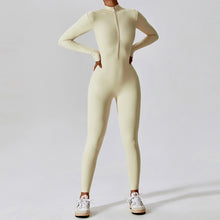Load image into Gallery viewer, Women's Solid Zip Up Long Sleeve Sports Jumpsuit