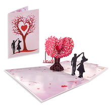 Load image into Gallery viewer, 3D Heart-Shaped Pop-Up Greeting Card with Love Tree Design