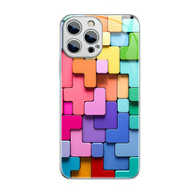 Load image into Gallery viewer, Flat 3D Square Pattern Glass Case Cover Compatible with iPhone