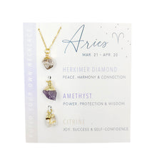 Load image into Gallery viewer, Natural Stone Crystal Zodiac Necklace