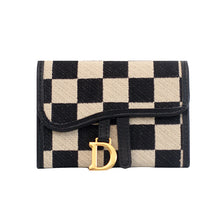 Load image into Gallery viewer, Checkerboard Pattern D Letter Design Card Holder