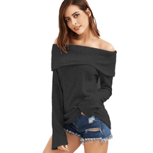 Load image into Gallery viewer, Off Shoulder Oversize Sweater
