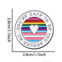 Load image into Gallery viewer, Round Rainbow Enamel Brooch