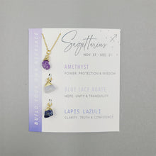 Load image into Gallery viewer, Natural Stone Crystal Zodiac Necklace