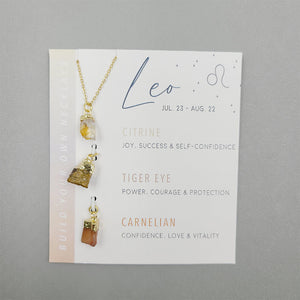Natural Stone Crystal Zodiac Necklace
