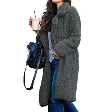 Load image into Gallery viewer, Lapel Teddy Bear Long Overcoat