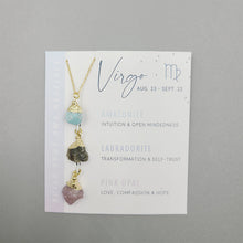 Load image into Gallery viewer, Natural Stone Crystal Zodiac Necklace
