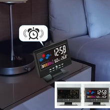 Load image into Gallery viewer, Digital LED Temperature Humidity Monitor Alarm Clock