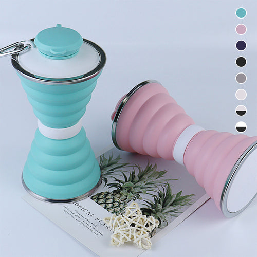500ML Foldable Silicone Water Bottle Cup