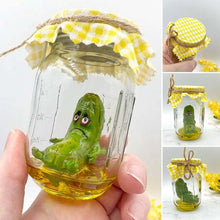 Load image into Gallery viewer, Grumpy Pickle in a Jar sculpture