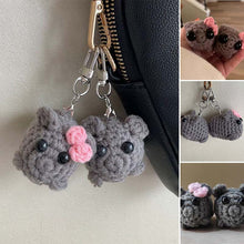 Load image into Gallery viewer, Cute Sad Crochet Hamster Keyring