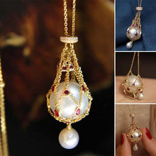 Load image into Gallery viewer, Gold chain net pearl necklace