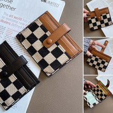 Load image into Gallery viewer, Women&#39;s Colorblock Plaid Pattern Compact Wallet