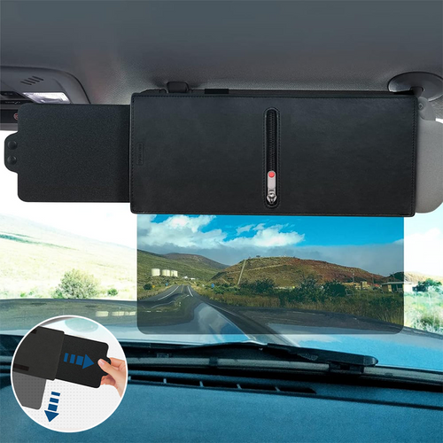 Polarized Sun Visor for Car with Zipper Slider