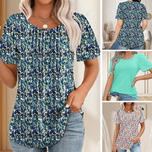 Load image into Gallery viewer, Elegant Pleated Round-Neck T-Shirt for Women