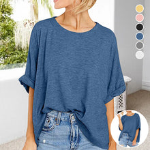 Load image into Gallery viewer, Round Neckline Oversized Midi Length Boxy Tee