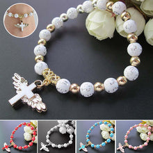 Load image into Gallery viewer, Angel Wing Cross Bracelet