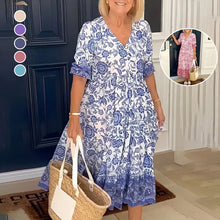 Load image into Gallery viewer, V-neck Summer Bohemian Dress