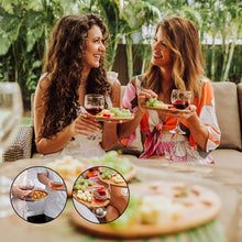 Load image into Gallery viewer, Appetizer Plate with Wine Glass Holder