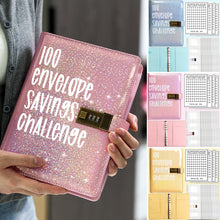 Load image into Gallery viewer, 100 Envelope Saving Challenge Binder with Lock
